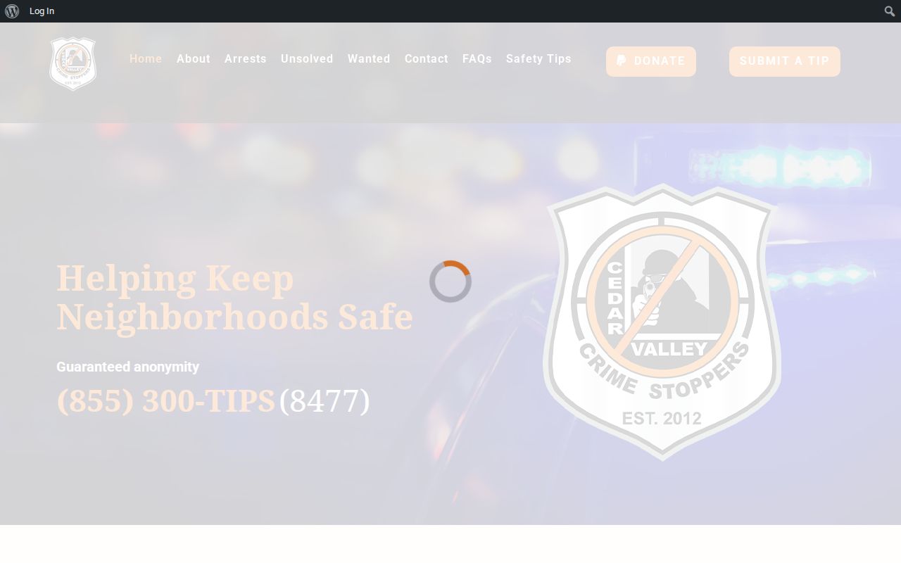 Cedar Valley Crime Stoppers Black Hawk County tip interface
